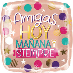 Amigas hoy mañana y siempre rosa gold