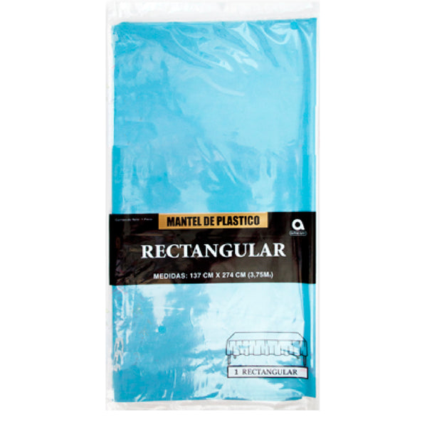 Mantel plastico rectangular azul caribe